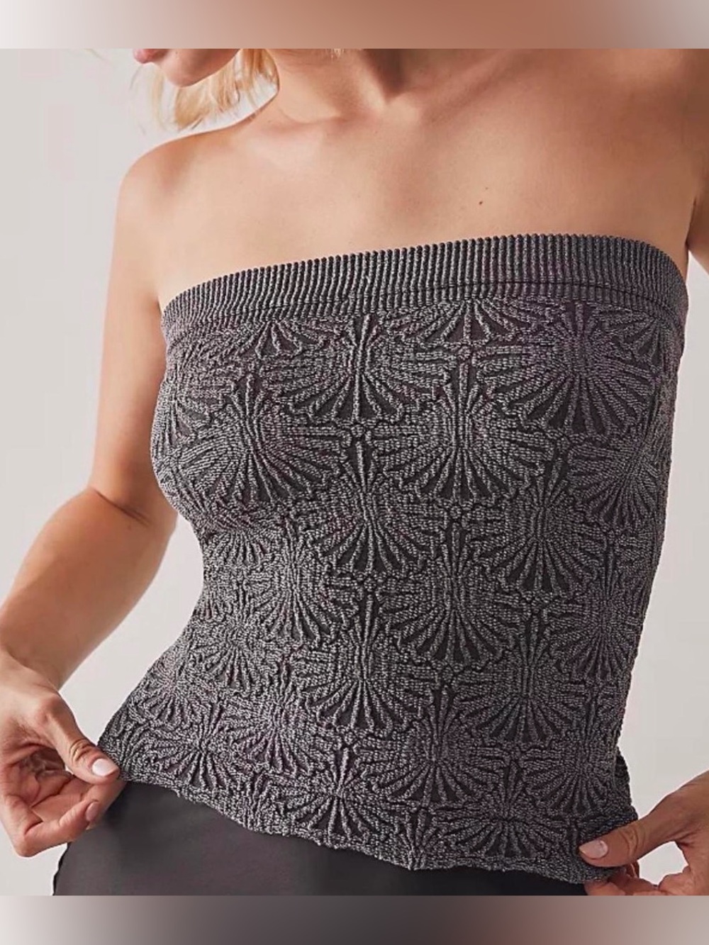 Free People Intimately Love Letter Tube Top Gray Size XS/S
